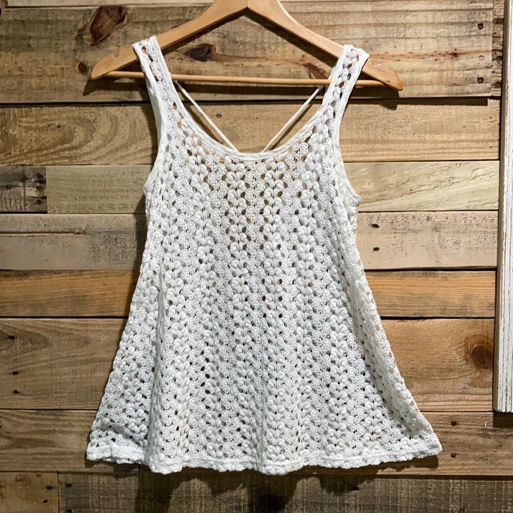 4/$25 Moa Moa White High Low Sleeveless Top Small. B - Picture 1 of 7